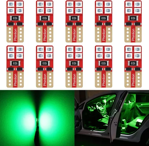 Miniatura 9 de PHINLION 12V T10 168 194 Bombillas LED amarillas ámbar, súper brillantes, miniatura 2835 8-SMD, cuña 12961 12396 para luces interiores de coche