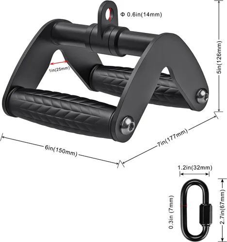 Miniatura 7 de SELEWARE Accesorios de máquinas de cable de barra recta giratoria para gimnasio, barra de tracción barra de presión con mango de goma Mango doble D