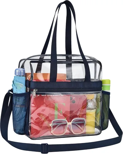 Miniatura 10 de Lyingflat Bolsa transparente para eventos de estadio - 12x6x12, bolsa de deporte transparente con correas reforzadas para el hombro
