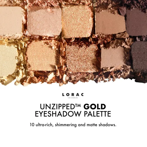 Miniatura 5 de LORAC Paleta de sombras de ojos sin cremallera, acabado mate y purpurina Dorado