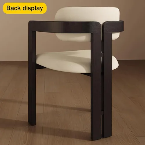 Miniatura 7 de Juego de sillas de comedor de madera, sillas de comedor modernas, silla de cocina tapizada, silla auxiliar de granja con brazos, para sala de estar