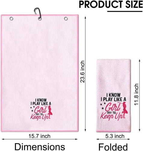 Miniatura 2 de TOUNER I Know I Play Like A Girl Try to Keep Up, toallas de golf bordadas divertidas para mujer, bolsa de golf, toalla de regalo para damas