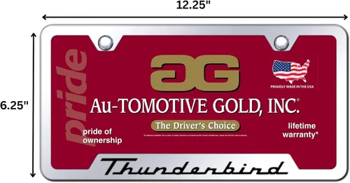 Miniatura 3 de Au-Tomotive Gold, INC. Marco de licencia oficial grabado con láser para Ford Thunderbird Cromado