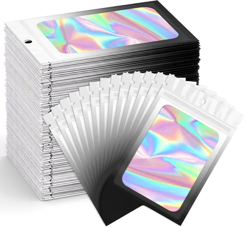 Miniatura 22 de Funfery Paquete de 300 bolsas resellables para almacenamiento de alimentos, bolsas transparentes de Mylar, bolsa de embalaje, comestibles, bolsa a