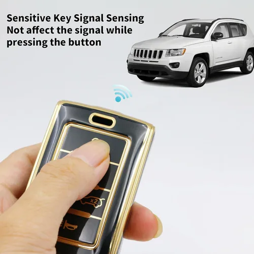 Miniatura 3 de 2pcs for Jeep Key Fob Cover Compatible with Jeep Grand Cherokee L Grand Wagoneer 2022 Wagoneer 2022 Grand Cherokee