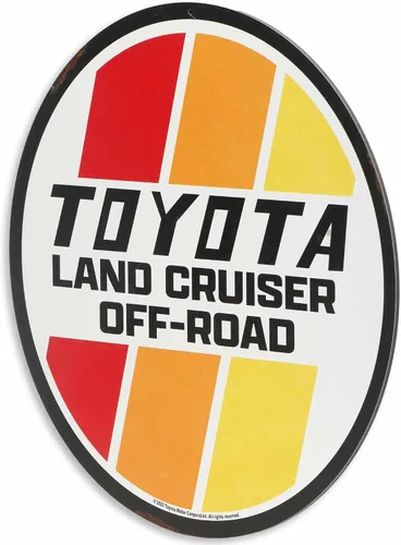 Miniatura 2 de Letrero redondo de metal para Toyota Land Cruiser Off-Road – Letrero retro de Toyota para garaje, tienda o cueva de hombre
