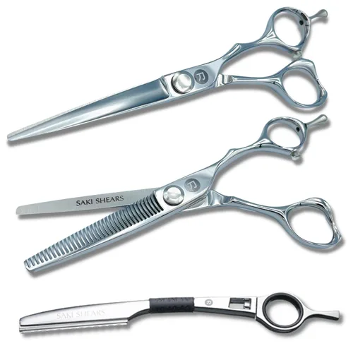 Saki Shears Majime - Juego de tijeras de corte de pelo de 6 pulgadas, incluye tijeras de corte, tijeras de adelgazamiento, maquinilla de afeitar y