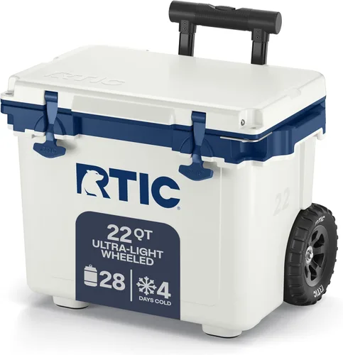 Miniatura 10 de RTIC - Enfriador con ruedas ultraligero de 22 cuartos de galón con asa, caja de hielo portátil aislada para playa, bebidas, camping, picnic, pesca