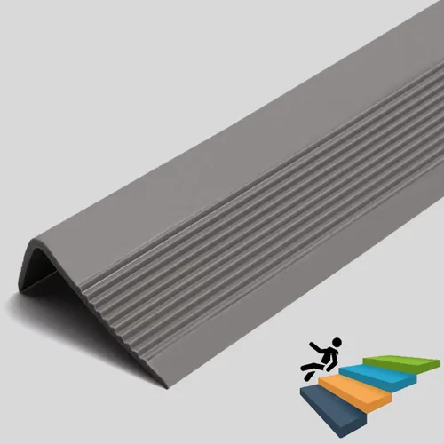 Miniatura 7 de Borde de escalera de 32 pulgadas, borde de goma negro, borde de escalera de vinilo autoadhesivo para escalera, protector de borde de escalera