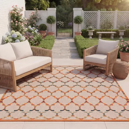 Miniatura 12 de SAFAVIEH Alfombra lavable para exteriores, colección Cabaña, 2'2" x 5', azul y gris, no desprende pelusa y fácil de limpiar, entrada puerta