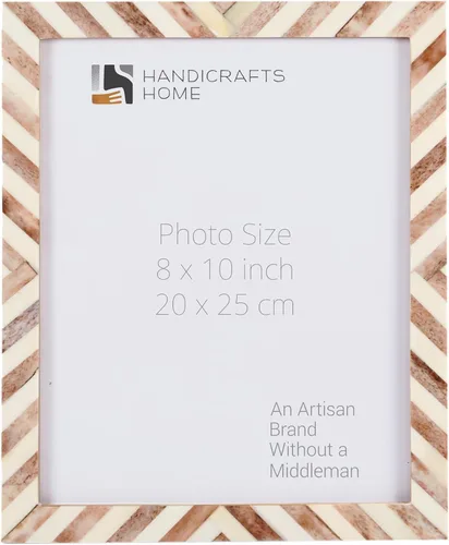 Miniatura 16 de Handicrafts Home Marco de Fotos Rojo – 4x6 Marco de Fotos Hecho a Mano con Incrustaciones de Hueso Patrón Chevrón para Decoración Navideña, Regalos