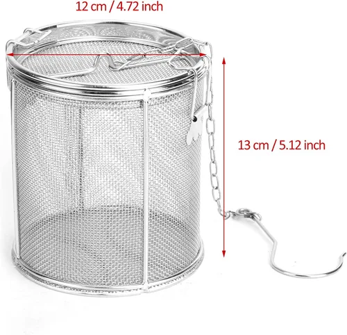 Miniatura 2 de AUNMAS Colador de condimentos de acero inoxidable, infusor de colador de té con cadena, condimentos de sopa, filtro de cesta de separación, té más