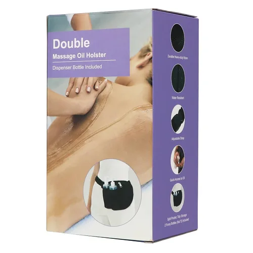 Miniatura 9 de Master Massage Bolsa de aceite de masaje para botella doble, bolsa de crema ajustable y bolsa de loción, kit doble, funda de loción para botella