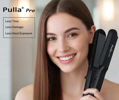 Miniatura 2 de Pulla Plancha y rizadora de pelo 4 en 1 de turmalina para peinar el cabello con temperatura ajustable, alta temperatura de 320 °F a 430 °F para todo