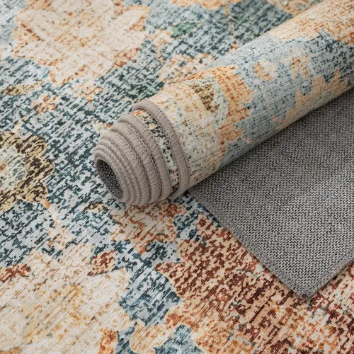 Miniatura 8 de Syalife Alfombras Lavables, 5'x 7' Desgastadas para Interiores Sin Desprendimiento de Fibras Alfombra de Pelo Bajo con Respaldo Antideslizante