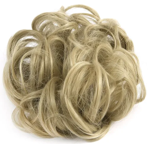 Miniatura 2 de Extensiones de moño de cabello desordenado, moño de cabello con coletero, recogedor Rubio ceniza