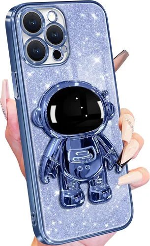 Miniatura 26 de Buleens Funda para iPhone 13 Pro Astronauta, Fundas Transparentes para iPhone 13 Pro con Papel Brillante y Soporte de Astronauta, Mujeres Niñas Rosa