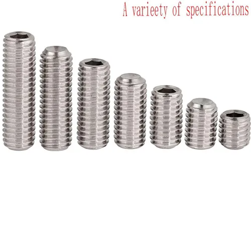 Miniatura 6 de Juego de tornillos de acero inoxidable M3 x 0.315 in, tornillos hexagonales, cabeza plana, tornillos hexagonales, tornillos sin cabeza, plateado