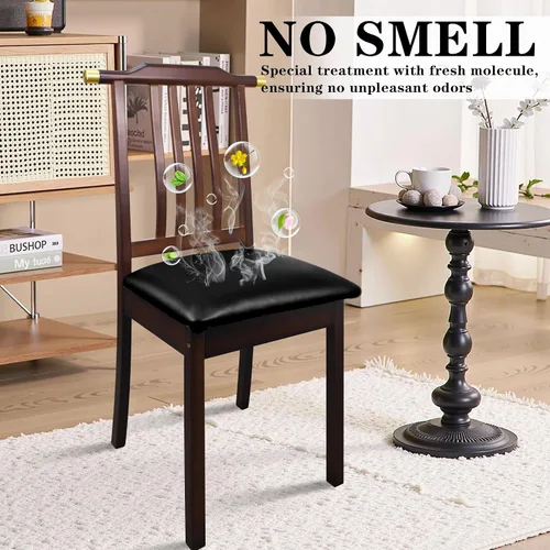 Miniatura 4 de Juego de 4 fundas de asiento para sillas de comedor de cuero PU, impermeables, fundas elásticas para sillas de comedor/cocina/hotel, fundas
