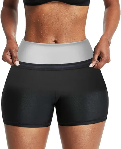 Miniatura 6 de Pantalones cortos para sudar de sauna, pantalones de compresión, entrenamiento, gimnasio, ejercicio, entrenamiento de cintura, moldeador de cuerpo