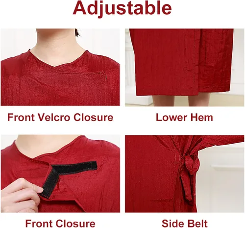 Miniatura 2 de TOPTIE Bata de salón de belleza, vestido de cliente unisex, cierre frontal ajustable, ligero e impermeable