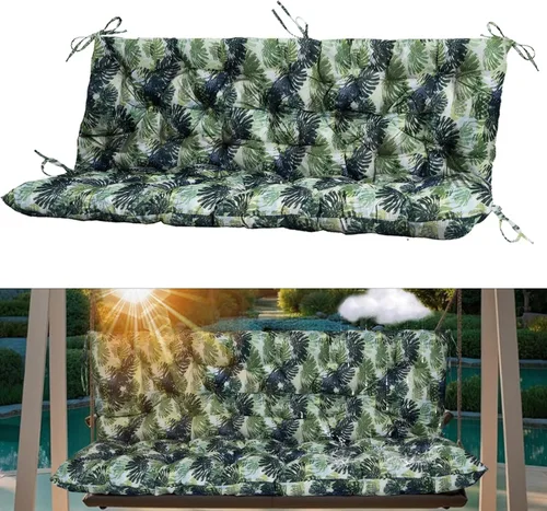 Miniatura 24 de Cojín para columpio de 2-3 plazas, cojines para exteriores con respaldo grueso de 4 pulgadas, almohadilla antidecoloración impermeable para jardín
