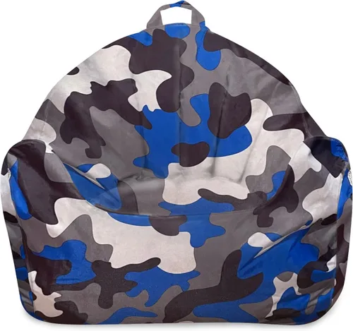 Miniatura 5 de Posh Beanbags - Sillón puff grande, 38 pulgadas, color azul rey sólido Nylon suave - Azul real