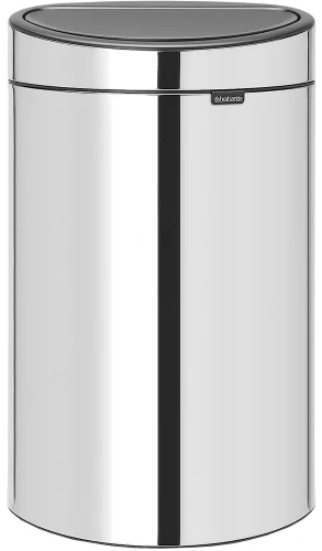 Brabantia bote de basura táctil de 10.6 galones para cocina nuevo (acero brillante) con tapa removible, apertura de tacto suave, bote de basura +
