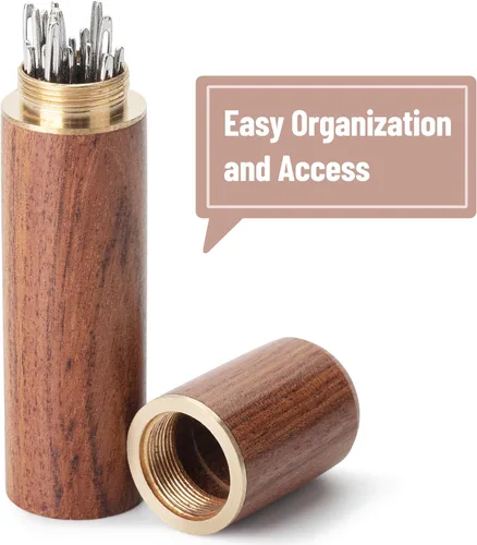 Miniatura 7 de Mr. Pen - Agujas de ojo grande para coser a mano, 50 piezas, tamaños variados con tubo de almacenamiento de madera, agujas de coser, agujas grandes