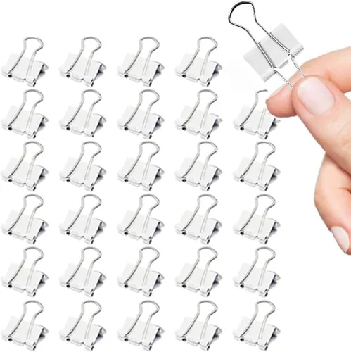 Miniatura 13 de Clips pequeños para carpeta, paquete de 96, 3/4 pulgadas, estándar de 0.748 in, negro, capacidad de 0.31 pulgadas, abrazadera plegable, clips