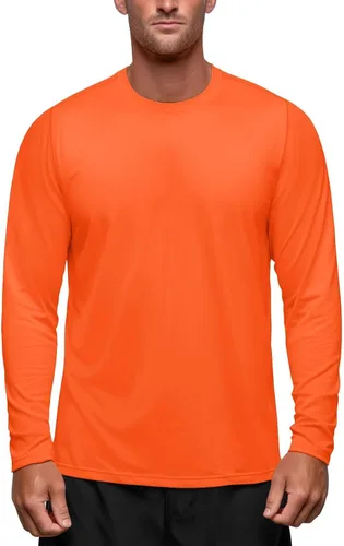 Miniatura 10 de Zengjo Camisetas atléticas que absorben la humedad para hombre, de manga larga, para entrenamiento, correr, gimnasio, rendimiento, protección UV