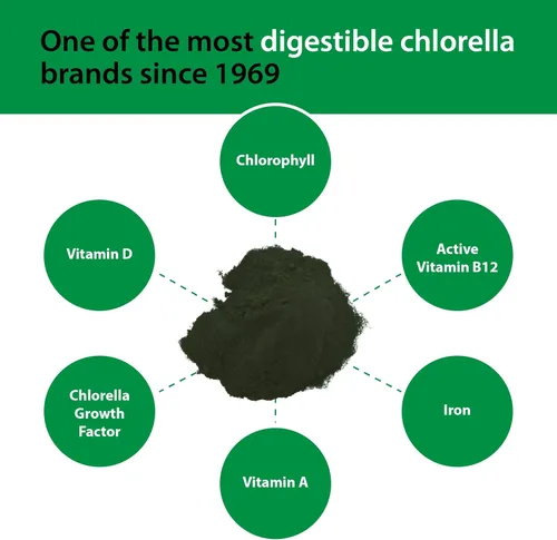 Miniatura 4 de Sun Chlorella Suplemento superalimento de algas verdes en polvo que apoya el bienestar de todo el cuerpo, la defensa inmunológica, la salud