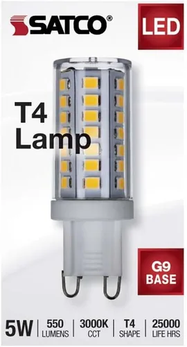 Miniatura 4 de Satco 5 vatios JCD LED claro 3000K G9 base 120 voltios