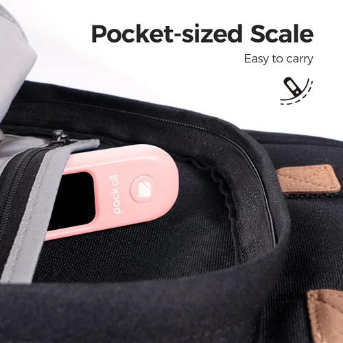Miniatura 7 de pack all Báscula de equipaje de 110 libras, báscula digital de equipaje de mano, báscula de peso para maleta de viaje con pantalla LCD, batería
