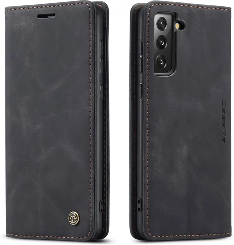 Miniatura 21 de Funda tipo cartera compatible con Samsung Galaxy S21 con tarjetero de bloqueo RFID, funda de piel con función atril para Samsung Galaxy S21 de 6.2