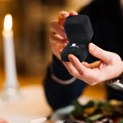 Miniatura 3 de Maitys 48 cajas de terciopelo para anillos a granel para exhibición de joyas, caja de anillo de compromiso de boda, caja de joyería, cajas