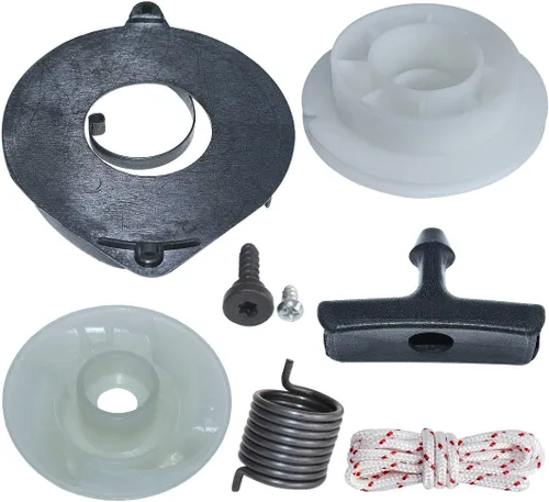 Miniatura 4 de Kit de cuerda de agarre de resorte de polea de arranque de retroceso para motosierra Husqvarna 435 440 Reemplazar # 505647301, 537423201, 540057502