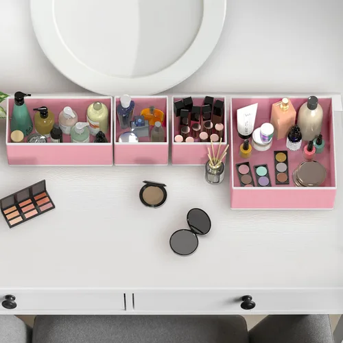 Miniatura 8 de Simple Houseware Organizador de Cajón de Ropa Interior para Lencería/Ropa Interior/Sostén/Bragas/Calcetines/Mameluco, Juego de 6, Rosa