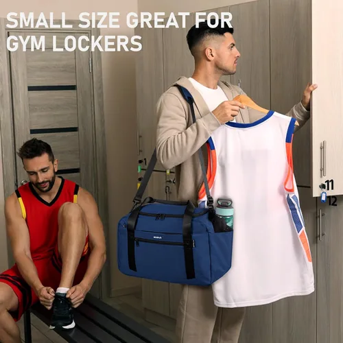 Miniatura 2 de ECOHUB Bolsa de gimnasio deportiva con bolsillo para ropa húmeda y bolsa para zapatos, bolsa de lona impermeable para hombres y mujeres, bolsa