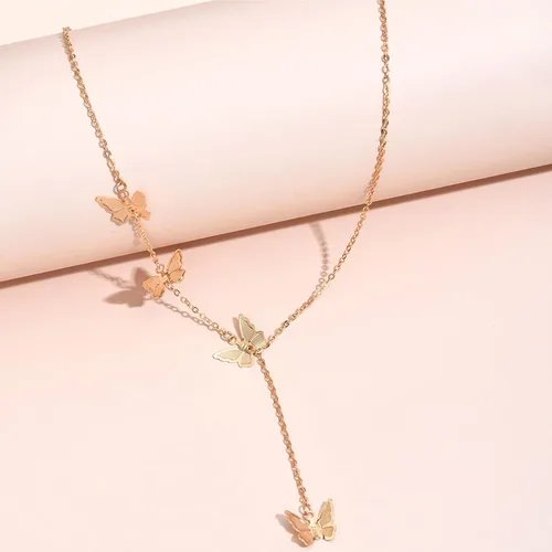 Miniatura 5 de Atiptu Gargantilla de mariposa dorada para mujer, gargantilla de clavícula, cadena en capas, colgantes, accesorios para el cuello, joyería de moda