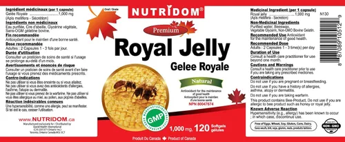Miniatura 6 de Nutridom Royal Jelly 1000mg Softgels-120 cápsulas blandas Opción de paquete (una botella)