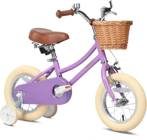 Miniatura 43 de Petimini Vintage Kids Bike for Girls, 12–20 Inch Classic Bicycle with Wicker Basket & Bell, High Tensile Steel Frame, Training Wheels (12–18”), 85%