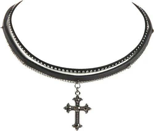 RIAH FASHION Collar de disfraz vintage gótico punk Gargantilla de corazón, cruz, luna y estrella, diseño de esqueleto de dinosaurio T-Rex, regalo