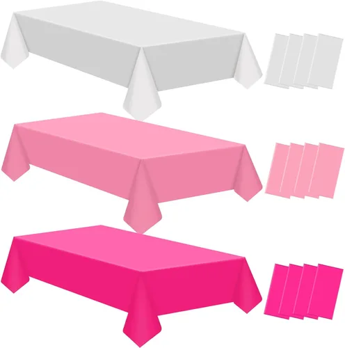Miniatura 8 de Juexica 12 Pcs Disposable Plastic Tablecloth 54" x 108" Waterproof Table Cover Plastic Decorative Table Cloth for Birthday Graduation Ocean Theme