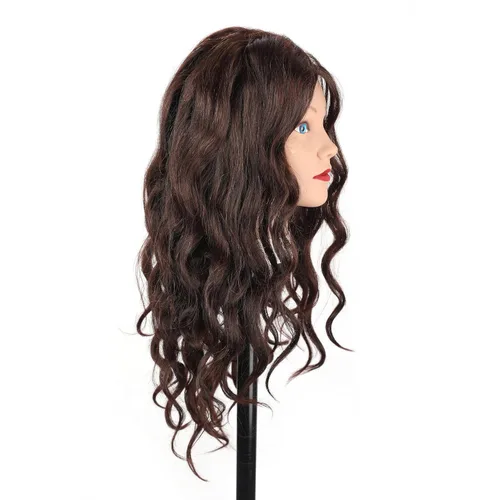 Miniatura 4 de Stancia Cabeza de maniquí para entrenamiento de cosmetología y suministros de estilista, cabeza de maniquí con 80% de cabello humano, cabeza