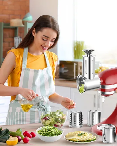 Miniatura 7 de Jooke Último accesorio grande de acero inoxidable para batidoras KitchenAid, rallador de queso vegetal apto para lavavajillas para accesorios