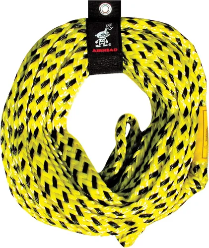 Airhead 1-6 Person Tow Rope for Towable Tubes, Heavy Duty Boat Towline for Tubing, UV Resistant 16 Strand Polypropylene with Rope Keeper, up to