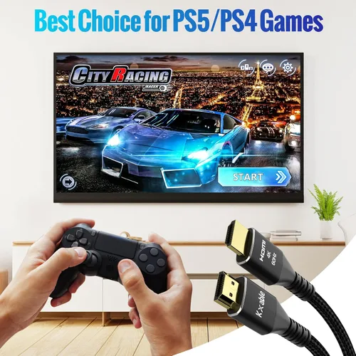 Miniatura 6 de Cable HDMI 4K de 2 pies (paquete de 3), cable HDMI 2.0 Ultra HD, conectores trenzados de nailon y chapados en oro, 4K @ 60Hz, 2K, 1080P, HDCP 2.2