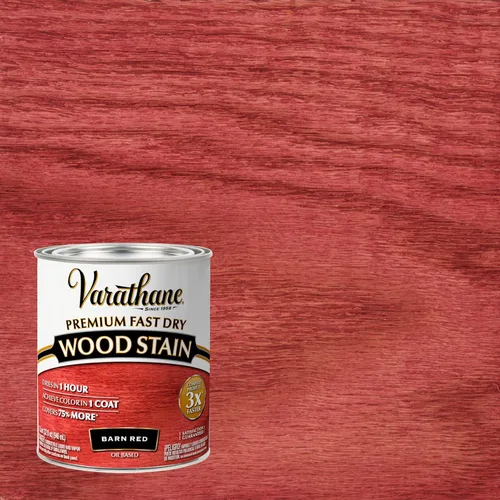 Miniatura 2 de Varathane Premium - Pintura para madera de secado rápido, 1 cuarto de galón, color rojo granero Granero rojo
