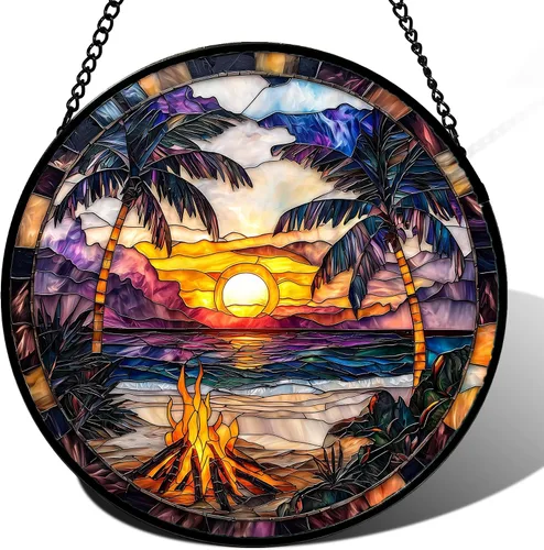 Miniatura 21 de DASTOLL Colgante de vidrio emplomado para ventana, diseño de lirio del valle, mariposa, atrapasol para puertas, hogar, atrapasoles decoración